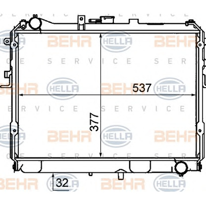 Photo Radiateur, refroidissement du moteur BEHR HELLA SERVICE 8MK376727681