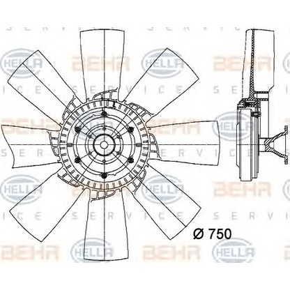 Foto Ventilador, refrigeración del motor BEHR HELLA SERVICE 8MV376728371