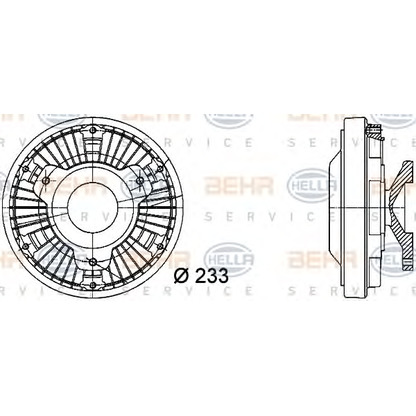 Photo Clutch, radiator fan BEHR HELLA SERVICE 8MV376728381