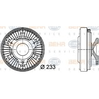 Photo Clutch, radiator fan BEHR HELLA SERVICE 8MV376729481