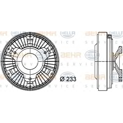 Photo Clutch, radiator fan BEHR HELLA SERVICE 8MV376730061