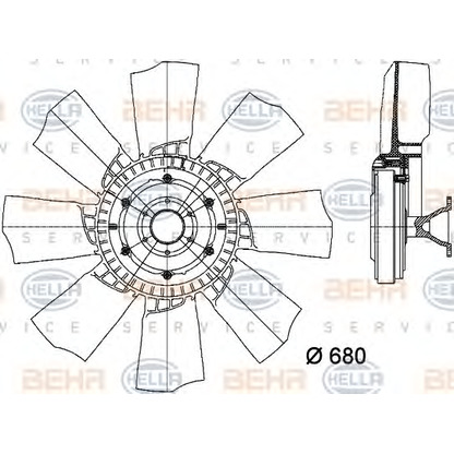 Foto Ventilador, refrigeración del motor BEHR HELLA SERVICE 8MV376730121