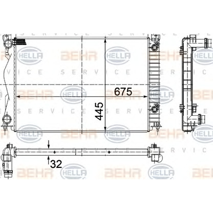 Фото Радиатор, охлаждение двигателя BEHR HELLA SERVICE 8MK376732511