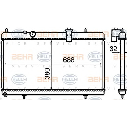 Фото Радиатор, охлаждение двигателя BEHR HELLA SERVICE 8MK376732751