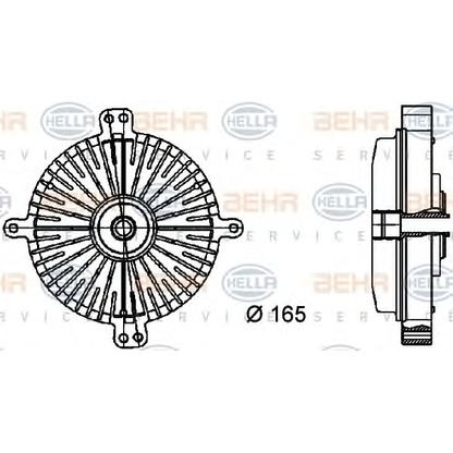 Photo Clutch, radiator fan BEHR HELLA SERVICE 8MV376733041