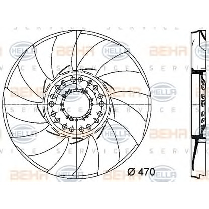 Photo Fan Wheel, engine cooling BEHR HELLA SERVICE 8MV376733241