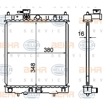 Photo Radiateur, refroidissement du moteur BEHR HELLA SERVICE 8MK376735171