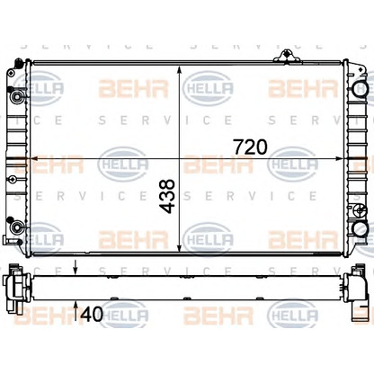 Фото Радиатор, охлаждение двигателя BEHR HELLA SERVICE 8MK376735341