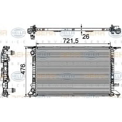 Photo Radiateur, refroidissement du moteur BEHR HELLA SERVICE 8MK376745581