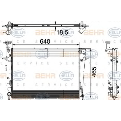 Photo Radiator, engine cooling BEHR HELLA SERVICE 8MK376745611