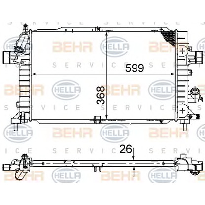 Foto Radiador, refrigeración del motor BEHR HELLA SERVICE 8MK376745791