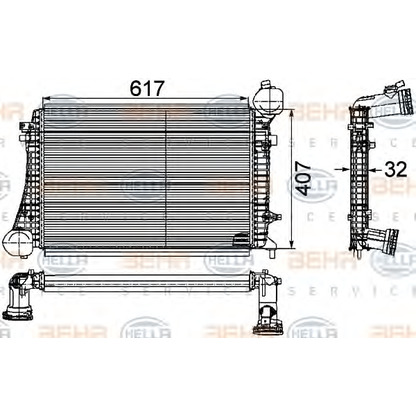 Foto Ladeluftkühler BEHR HELLA SERVICE 8ML376746151