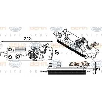 Zdjęcie Chłodnica oleju, automatyczna przekładnia BEHR HELLA SERVICE 8MO376749001