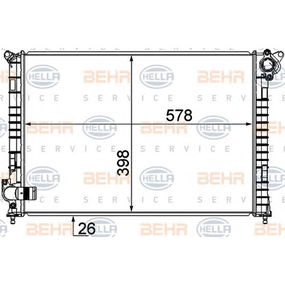 Foto Radiador, refrigeración del motor BEHR HELLA SERVICE 8MK376749501