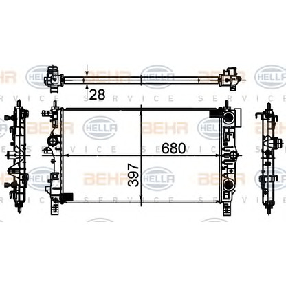 Фото Радиатор, охлаждение двигателя BEHR HELLA SERVICE 8MK376749861