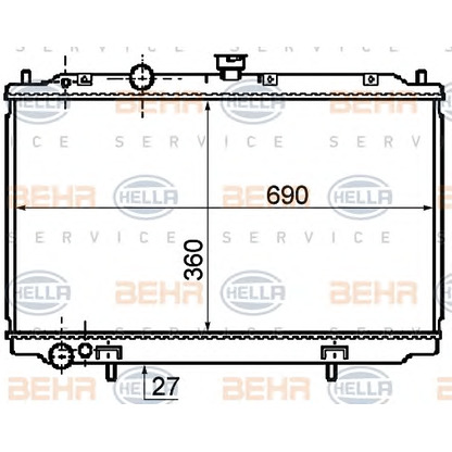 Фото Радиатор, охлаждение двигателя BEHR HELLA SERVICE 8MK376753711