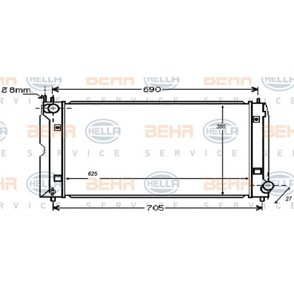 Foto Radiatore, Raffreddamento motore BEHR HELLA SERVICE 8MK376753731