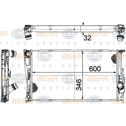 Фото Радиатор, охлаждение двигателя BEHR HELLA SERVICE 8MK376754034