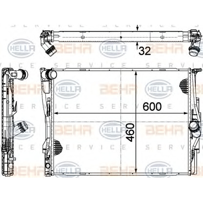 Foto Kühler, Motorkühlung BEHR HELLA SERVICE 8MK376754044