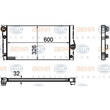 Foto Radiador, refrigeración del motor BEHR HELLA SERVICE 8MK376754151