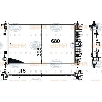 Foto Radiador, refrigeración del motor BEHR HELLA SERVICE 8MK376754311