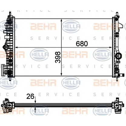 Photo Radiator, engine cooling BEHR HELLA SERVICE 8MK376754361