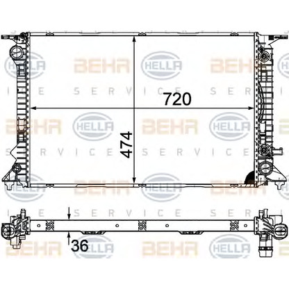 Foto Radiatore, Raffreddamento motore BEHR HELLA SERVICE 8MK376754754