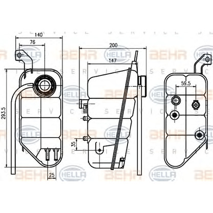 Фото Компенсационный бак, охлаждающая жидкость BEHR HELLA SERVICE 8MA376755131