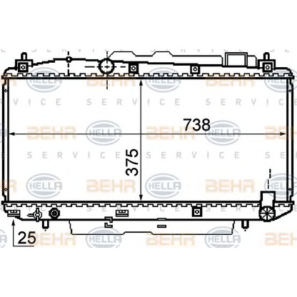 Foto Radiador, refrigeración del motor BEHR HELLA SERVICE 8MK376755791