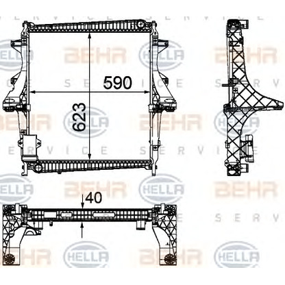 Photo Radiateur, refroidissement du moteur BEHR HELLA SERVICE 8MK376756111