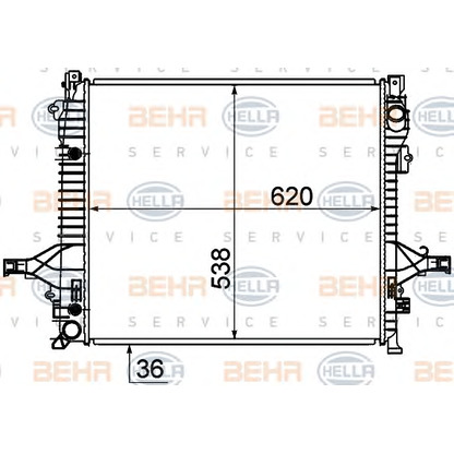 Foto Radiador, refrigeración del motor BEHR HELLA SERVICE 8MK376756481