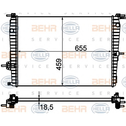 Photo Radiateur, refroidissement du moteur BEHR HELLA SERVICE 8MK376756591