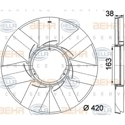 Photo Fan Wheel, engine cooling BEHR HELLA SERVICE 8MV376757471