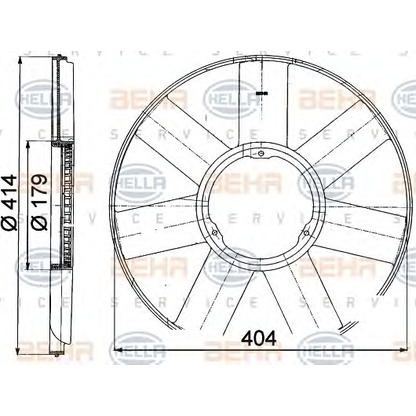 Photo Fan Wheel, engine cooling BEHR HELLA SERVICE 8MV376757481