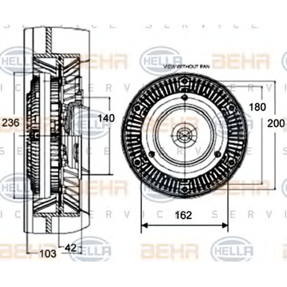 Foto Giunto di collegamento, Ventilatore radiatore BEHR HELLA SERVICE 8MV376758451