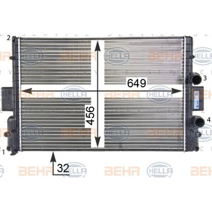 Photo Radiator, engine cooling BEHR HELLA SERVICE 8MK376760621