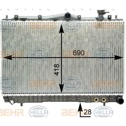 Photo Radiator, engine cooling BEHR HELLA SERVICE 8MK376762211