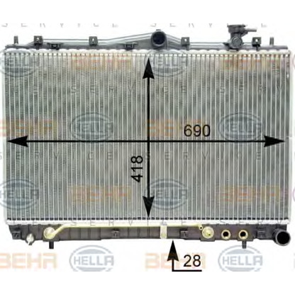 Foto Radiador, refrigeración del motor BEHR HELLA SERVICE 8MK376762221