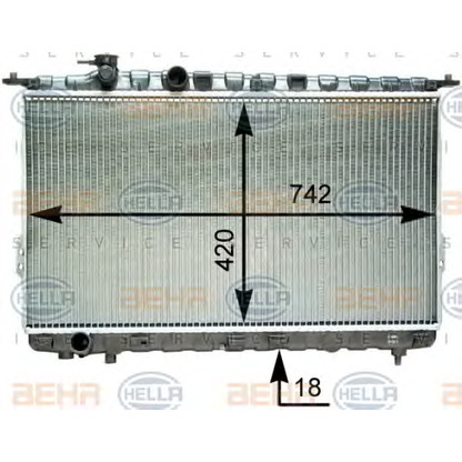 Photo Radiator, engine cooling BEHR HELLA SERVICE 8MK376762231