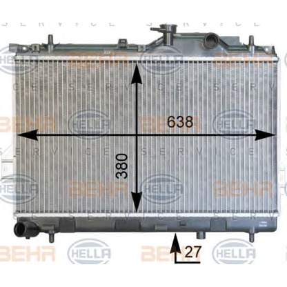 Foto Radiador, refrigeración del motor BEHR HELLA SERVICE 8MK376762301