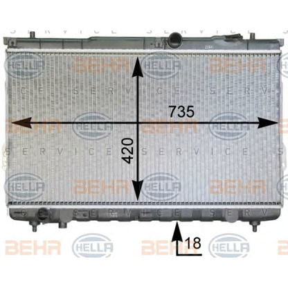 Foto Radiador, refrigeración del motor BEHR HELLA SERVICE 8MK376762351