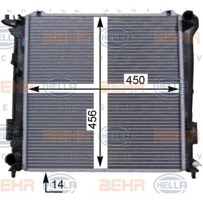 Photo Radiator, engine cooling BEHR HELLA SERVICE 8MK376763321