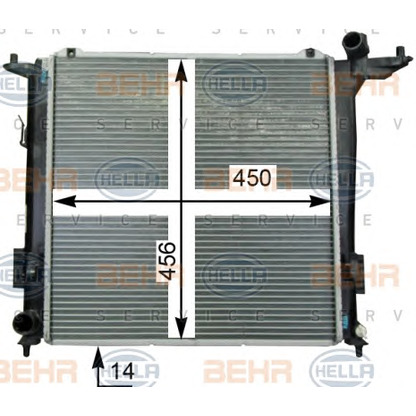 Foto Radiador, refrigeración del motor BEHR HELLA SERVICE 8MK376763351