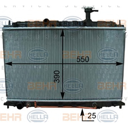 Photo Radiator, engine cooling BEHR HELLA SERVICE 8MK376763481