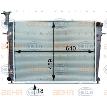 Photo Radiator, engine cooling BEHR HELLA SERVICE 8MK376763671