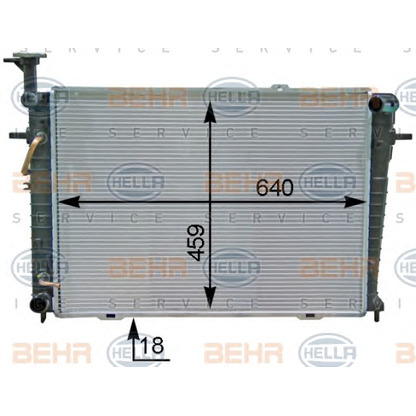 Photo Radiator, engine cooling BEHR HELLA SERVICE 8MK376763691