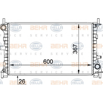 Photo Radiateur, refroidissement du moteur BEHR HELLA SERVICE 8MK376764031