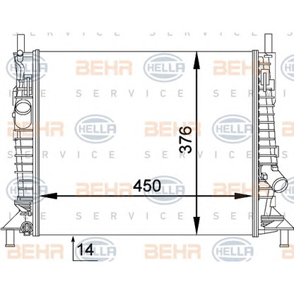 Foto Radiador, refrigeración del motor BEHR HELLA SERVICE 8MK376764271