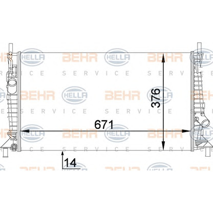 Фото Радиатор, охлаждение двигателя BEHR HELLA SERVICE 8MK376764281