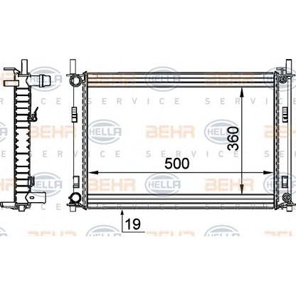 Фото Радиатор, охлаждение двигателя BEHR HELLA SERVICE 8MK376764291